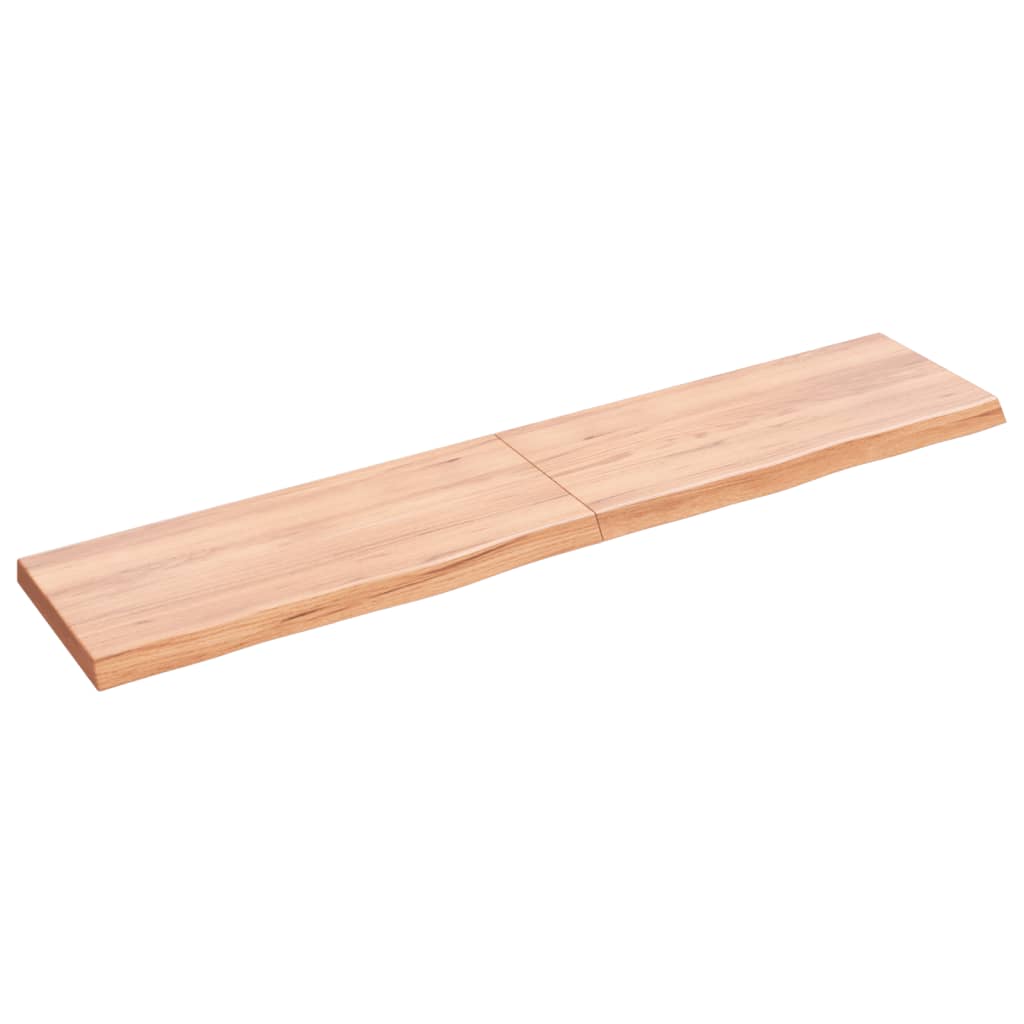 VidaXL Wastafelblad 140x30x(2-4) cm versierd massief hout lichtbruin