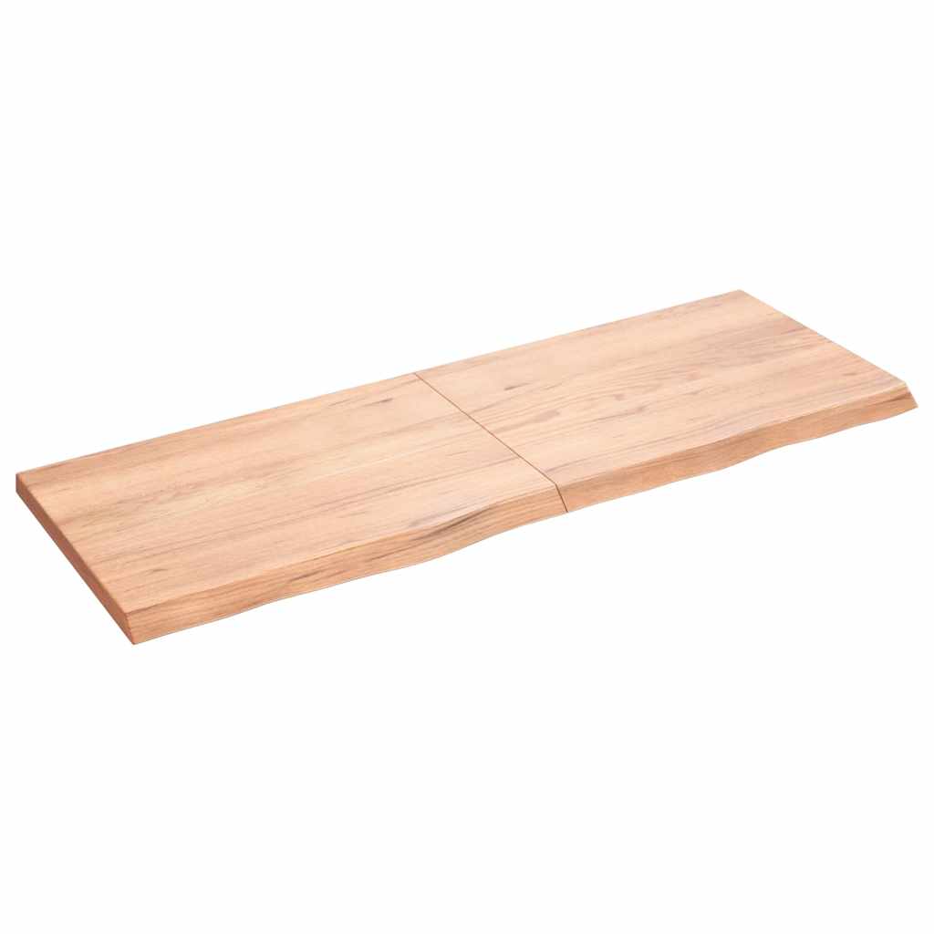 Vidaxl wastafelblad 140x50x(2-4) cm versierd massief hout lichtbruin