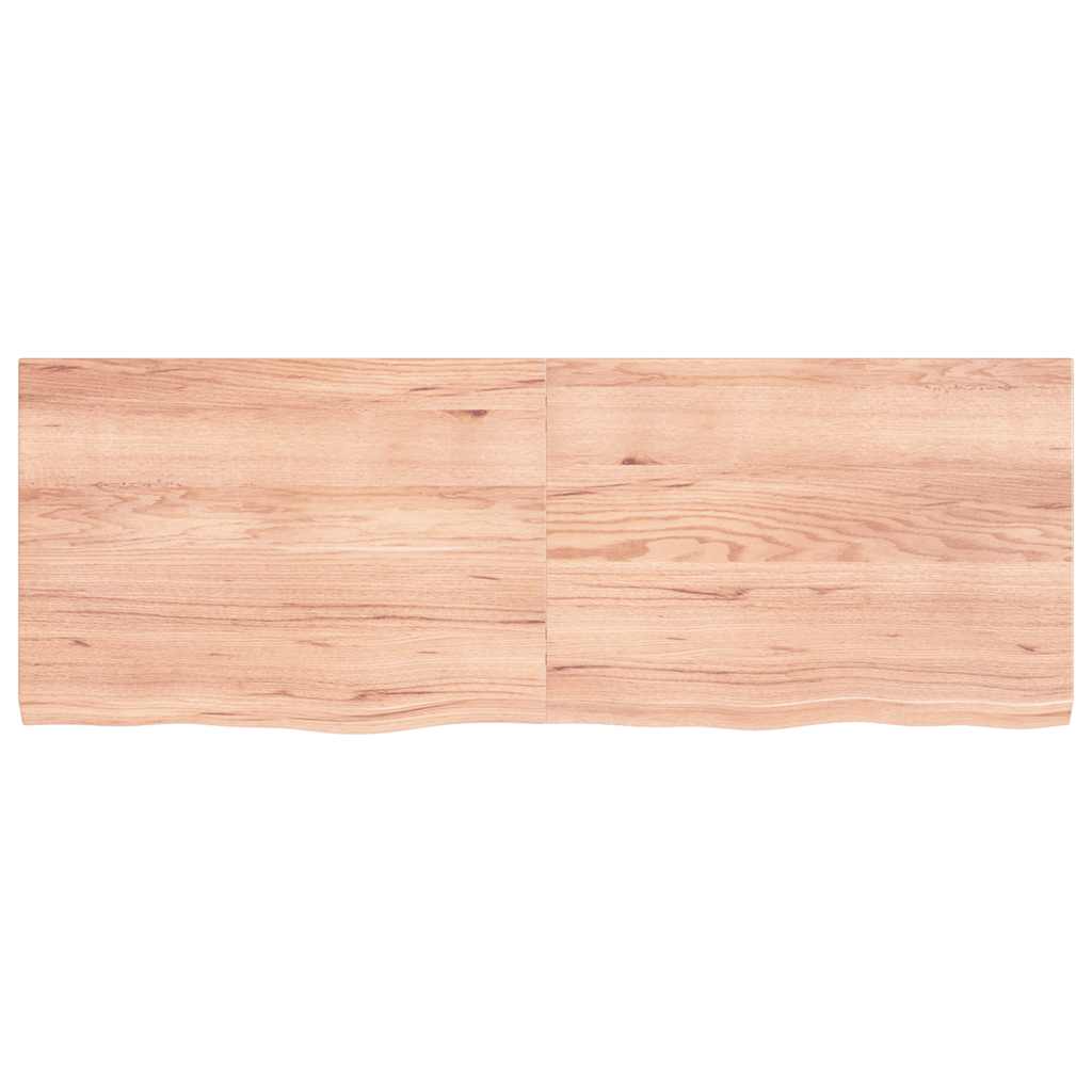 Vidaxl wastafelblad 140x50x(2-4) cm versierd massief hout lichtbruin