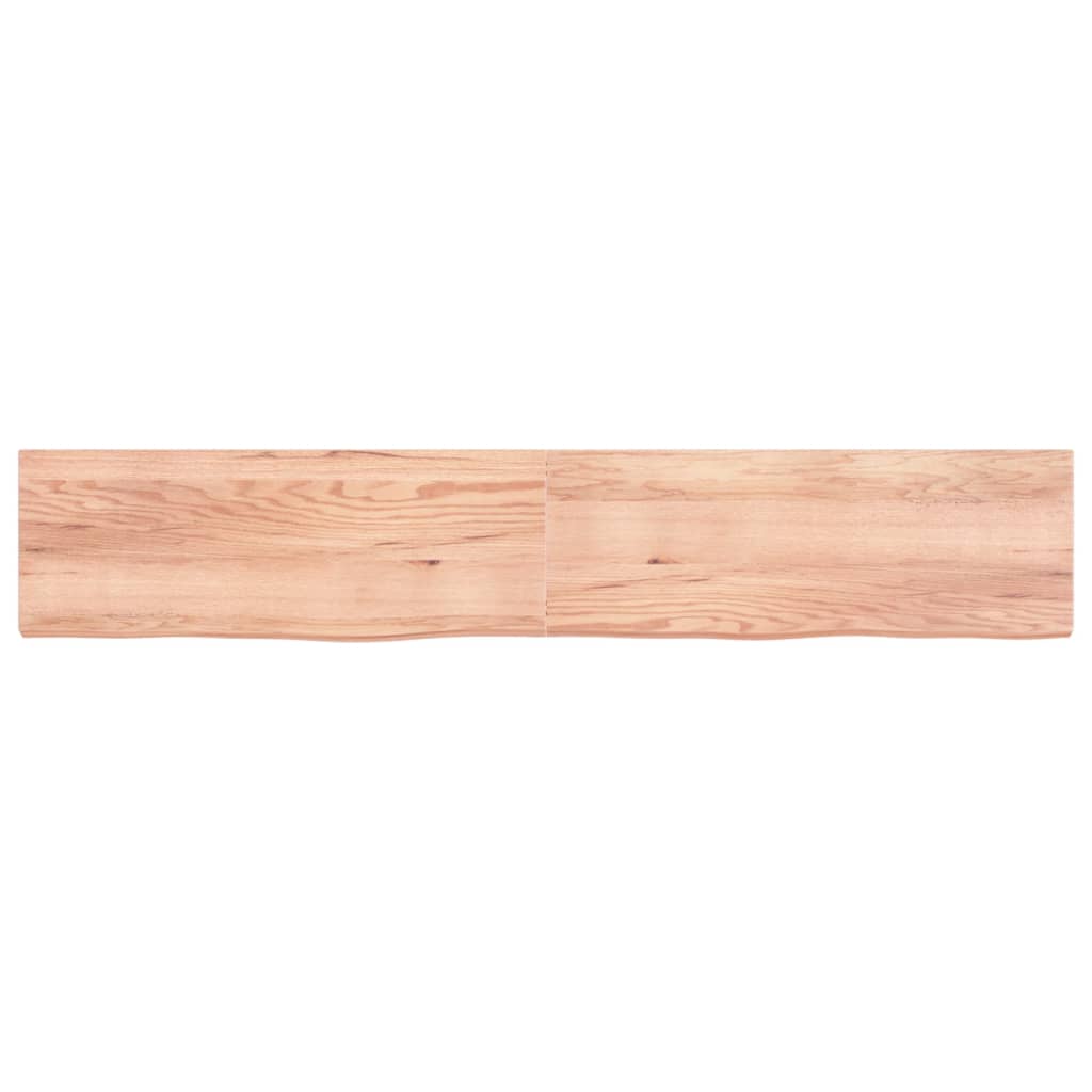 Vidaxl wastafelblad 220x40x(2-6) cm versierd massief hout lichtbruin