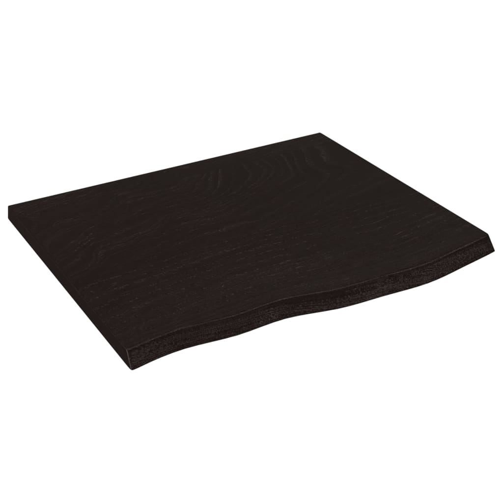 Vidaxl wastafelblad 60x50x(2-6) cm massief hout donkerbruin
