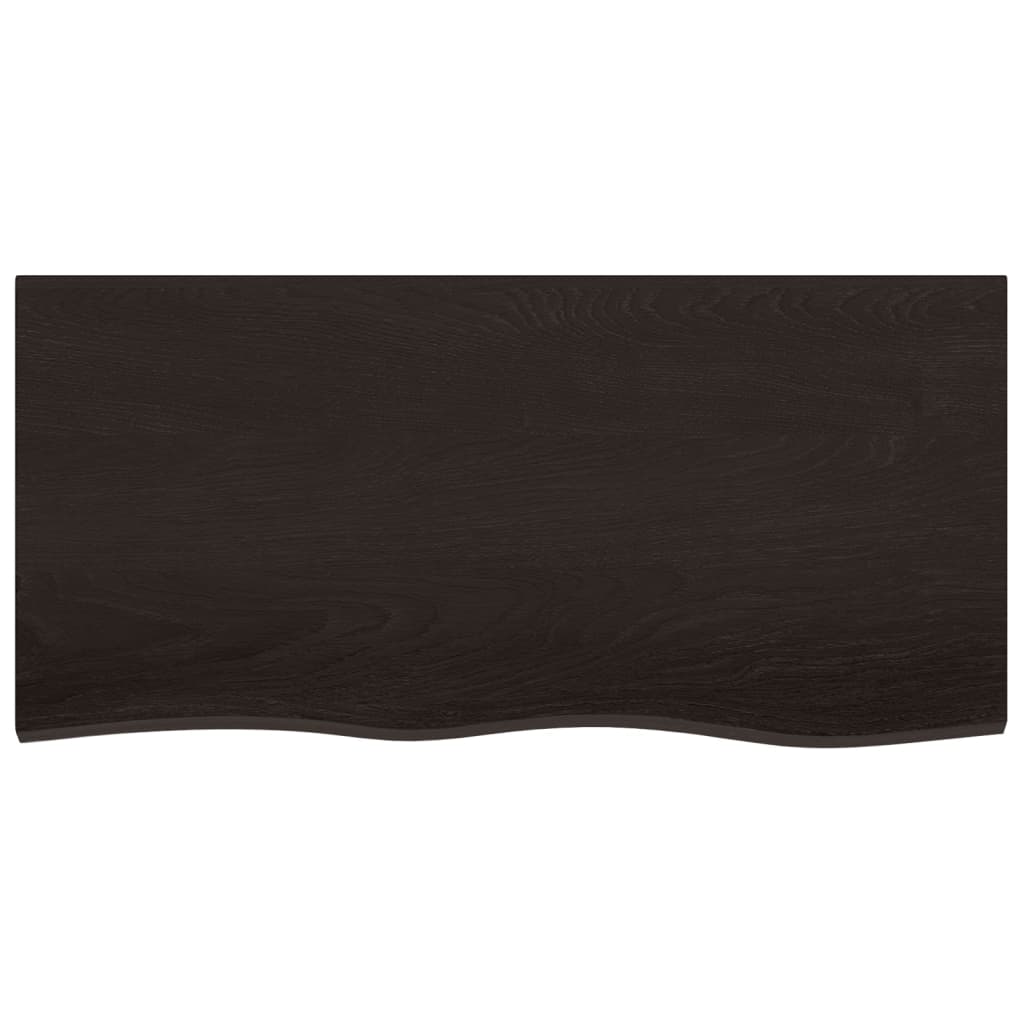 Vidaxl wastafelblad 100x50x(2-4) cm versierd massief hout donkerbruin