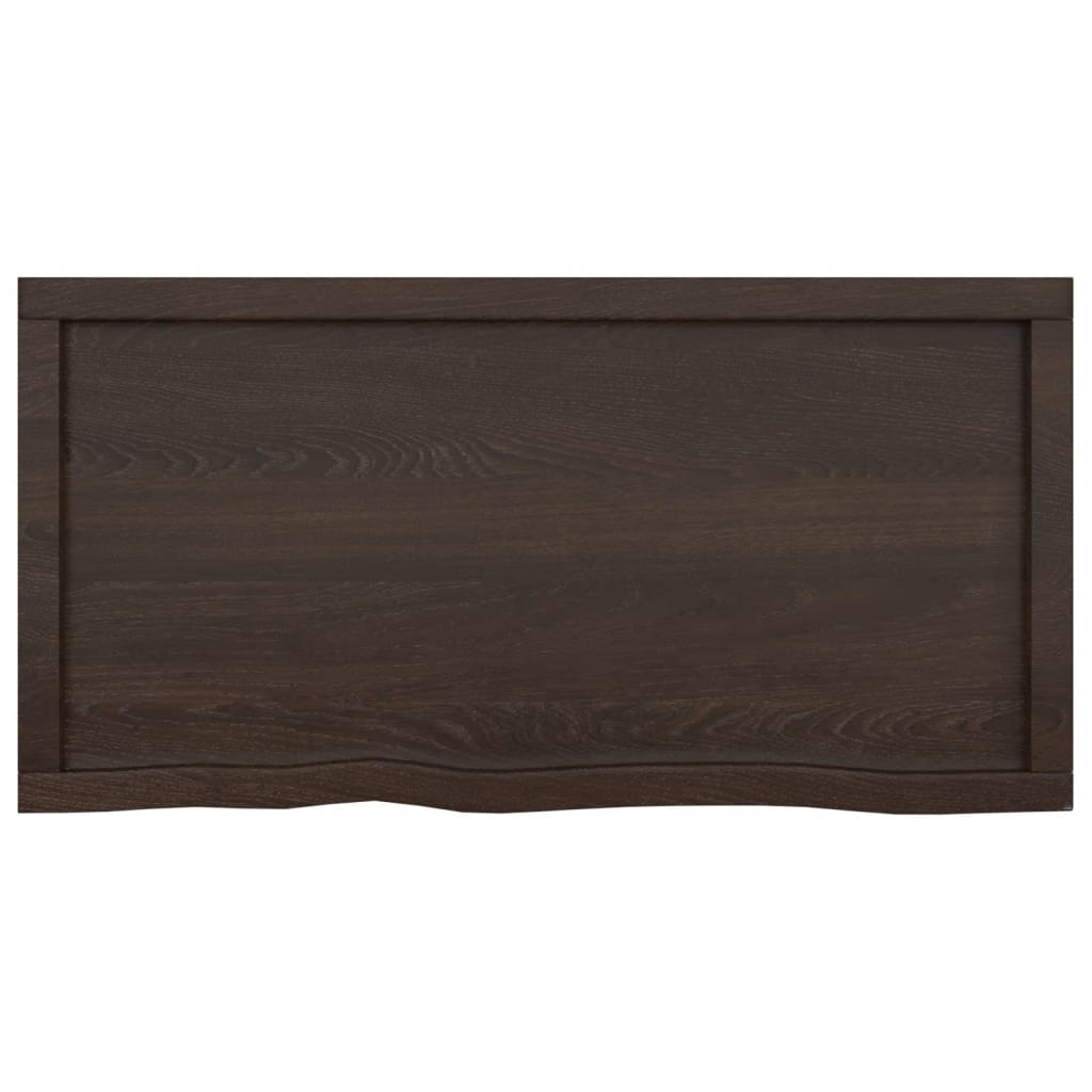Vidaxl wastafelblad 100x50x(2-6) cm behandeld massief hout donkerbruin