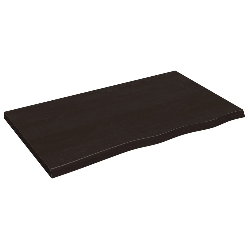 Vidaxl wastafelblad 100x60x(2-4) cm versierd massief hout donkerbruin
