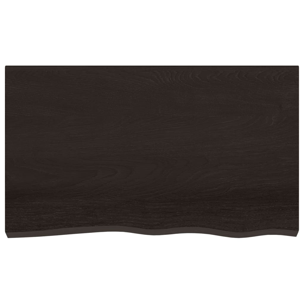 Vidaxl wastafelblad 100x60x(2-4) cm versierd massief hout donkerbruin