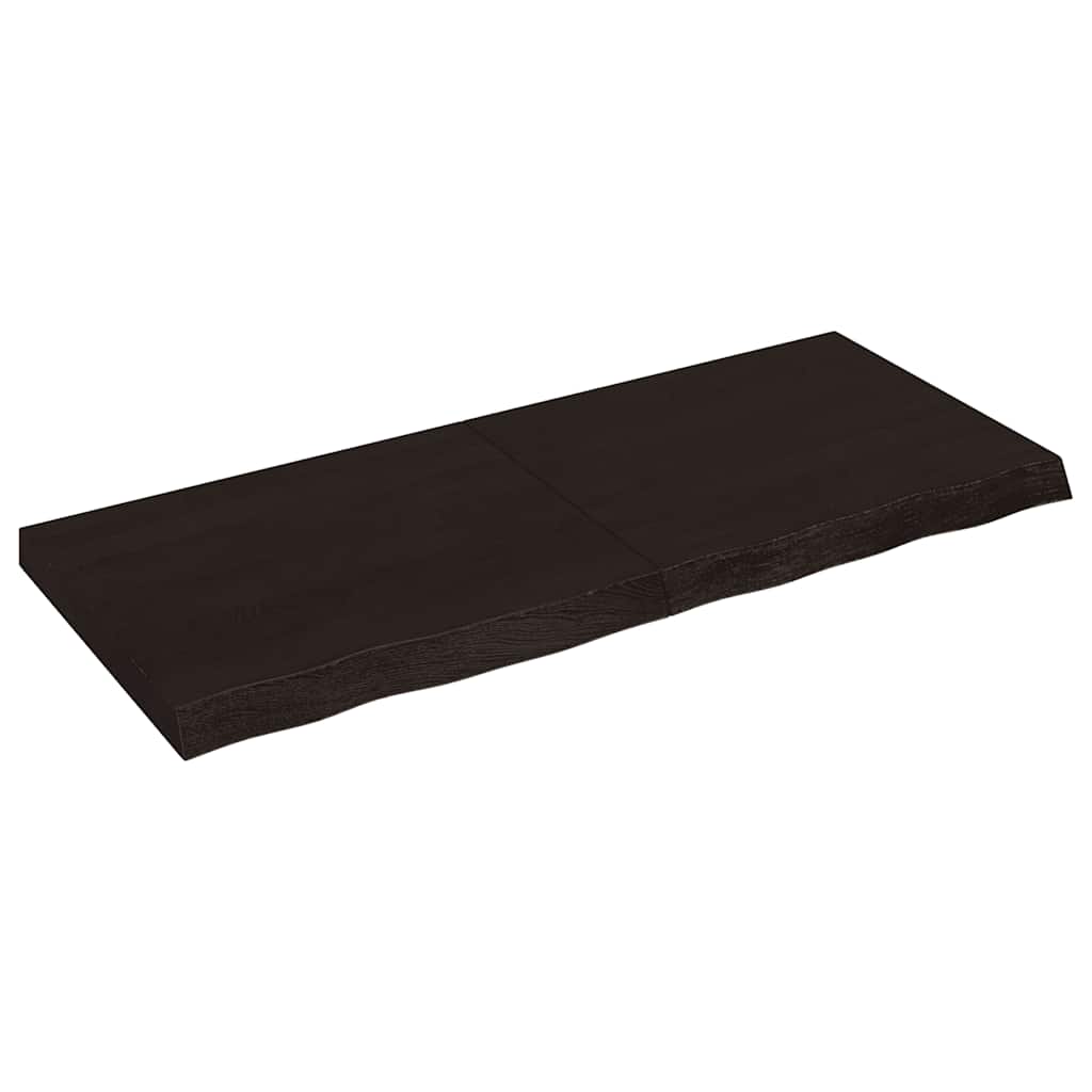 Vidaxl wastafelblad 120x50x(2-6) cm versierd massief hout donkerbruin