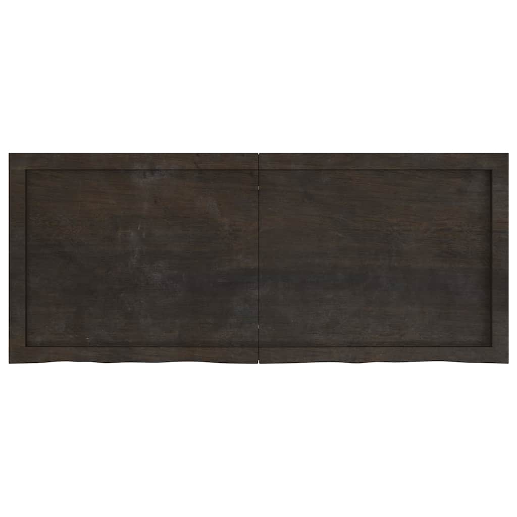 Vidaxl wastafelblad 120x50x(2-6) cm versierd massief hout donkerbruin