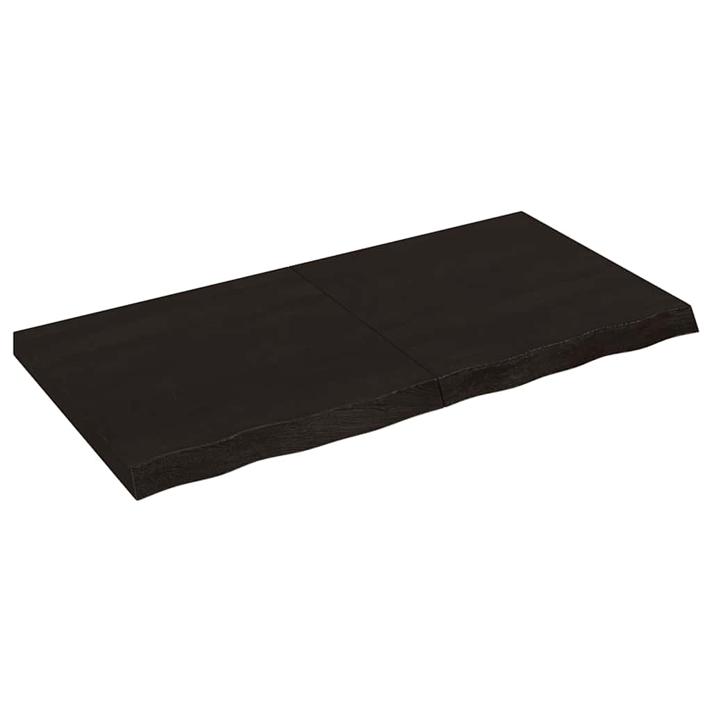 Vidaxl wastafelblad 120x60x(2-6) cm versierd massief hout donkerbruin