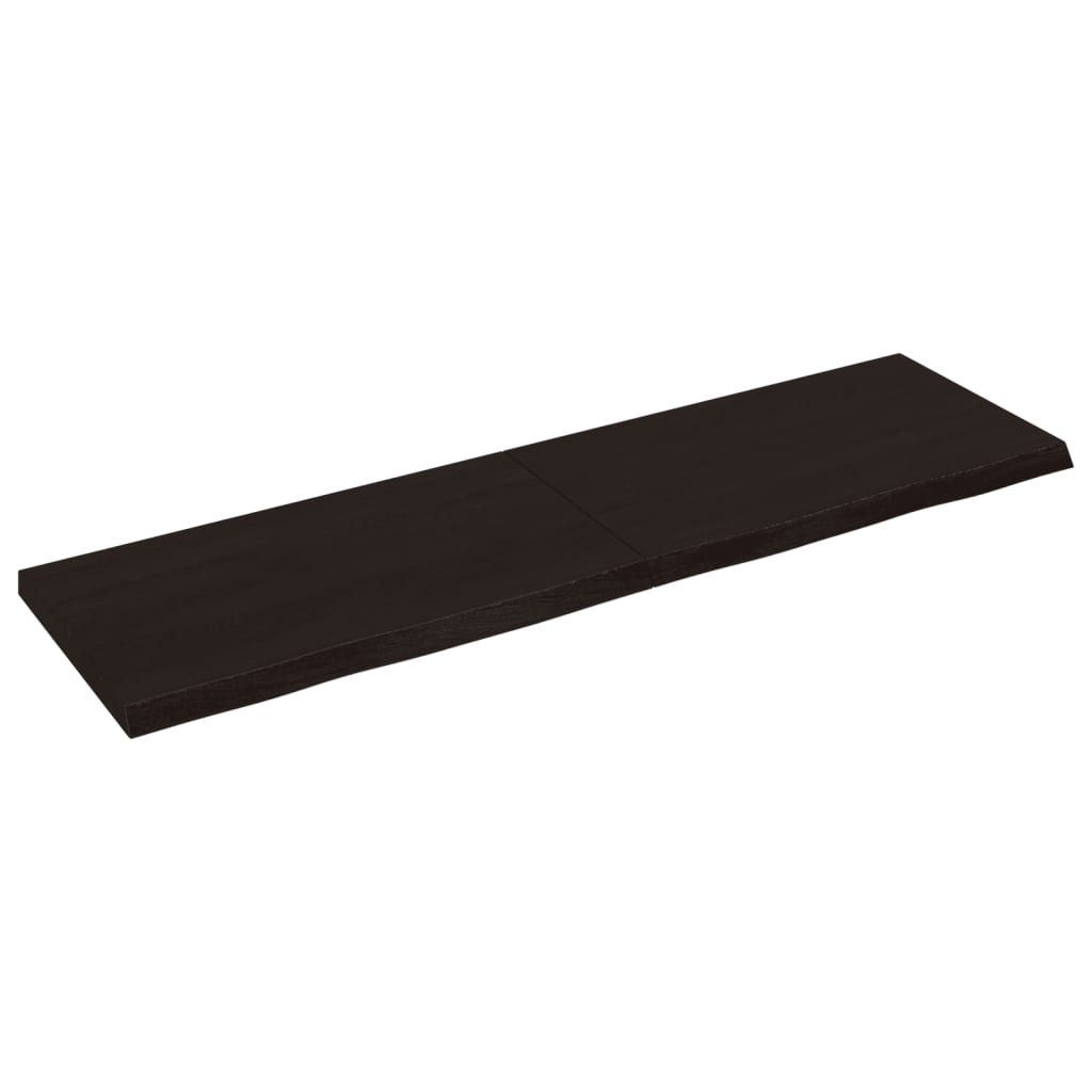 Vidaxl wastafelblad 140x40x(2-4) cm versierd massief hout donkerbruin