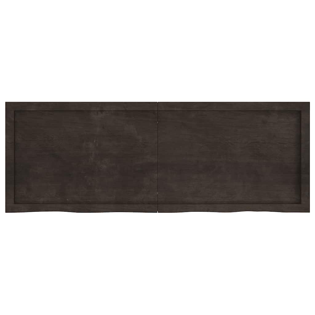 Vidaxl wastafelblad 140x50x(2-6) cm behandeld massief hout donkerbruin