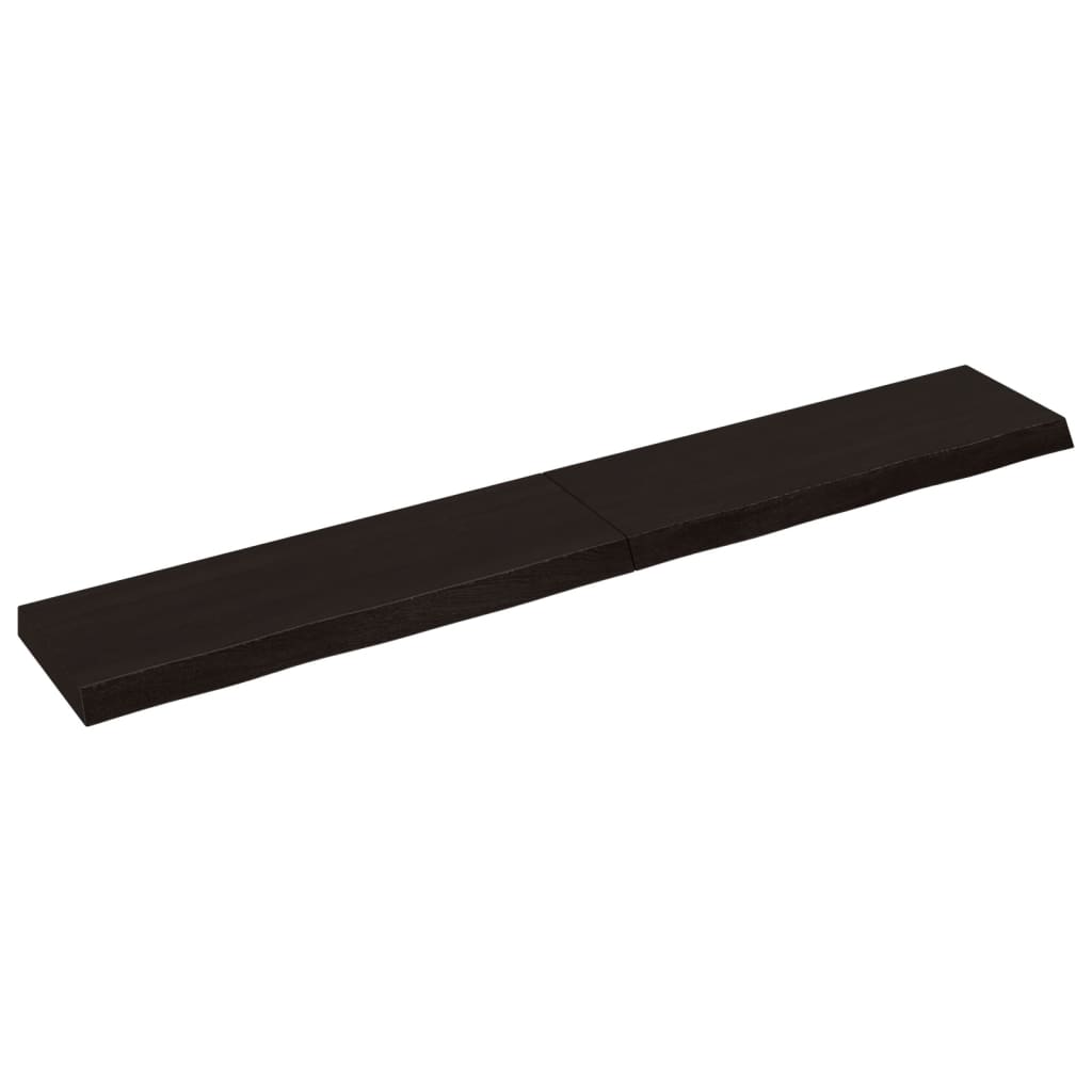 Vidaxl wastafelblad 180x30x(2-6) cm versierd massief hout donkerbruin