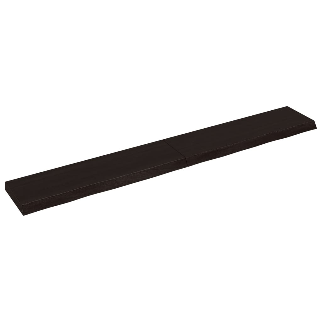 VidaXL Wastafelblad 200x30x(2-6) cm versierd massief hout donkerbruin