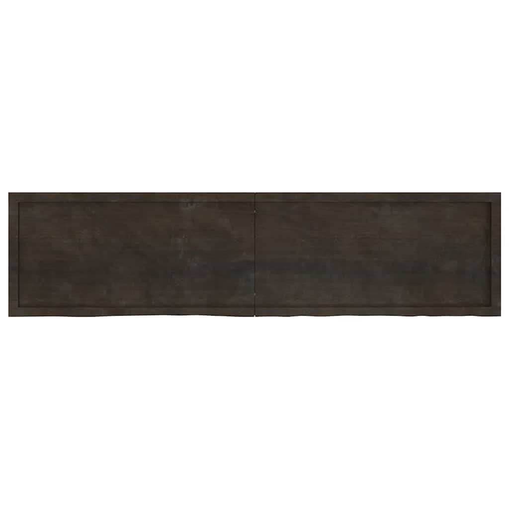 Vidaxl wastafelblad 200x50x(2-4) cm versierd massief hout donkerbruin