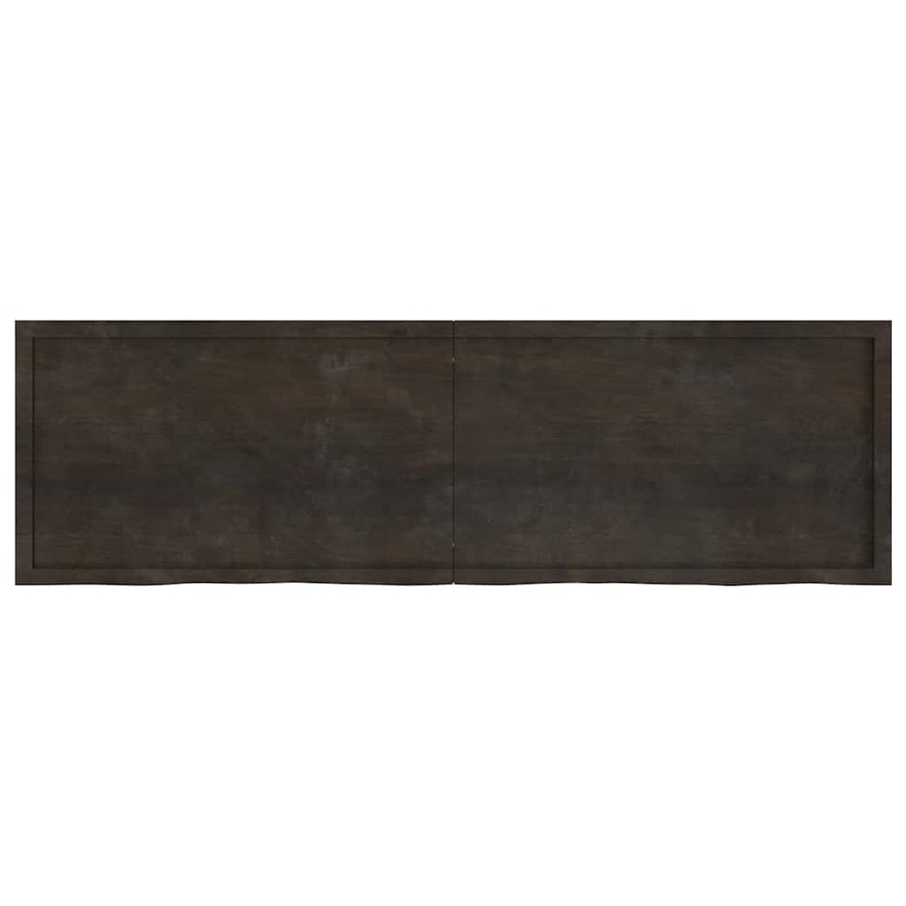 Vidaxl wastafelblad 200x60x(2-4) cm behandeld massief hout donkerbruin