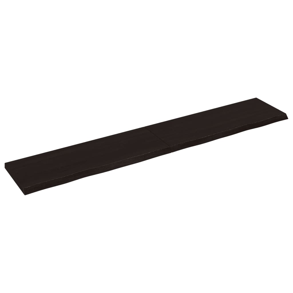 Vidaxl wastafelblad 220x40x(2-4) cm versierd massief hout donkerbruin
