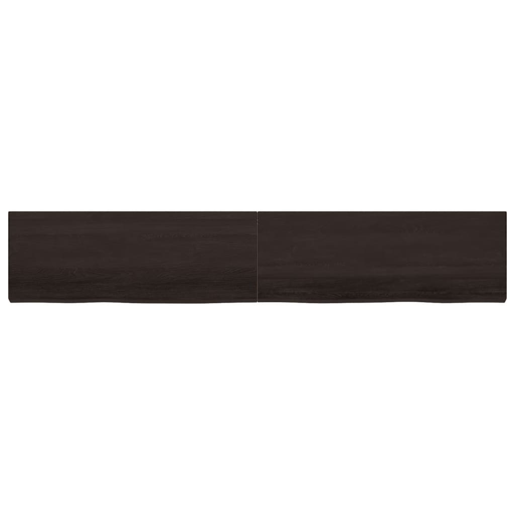 Vidaxl wastafelblad 220x40x(2-6) cm behandeld massief hout donkerbruin
