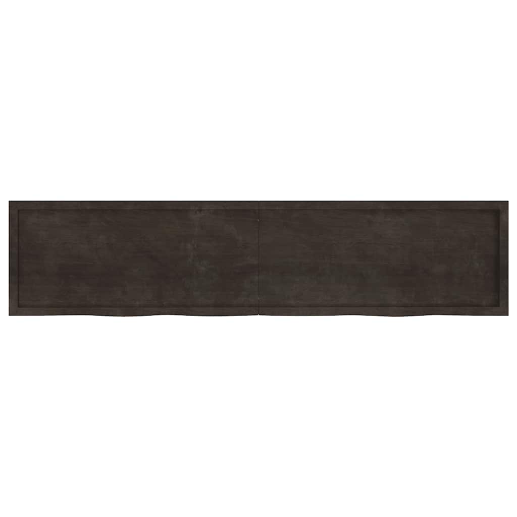 Vidaxl wastafelblad 220x50x(2-4) cm behandeld massief hout donkerbruin