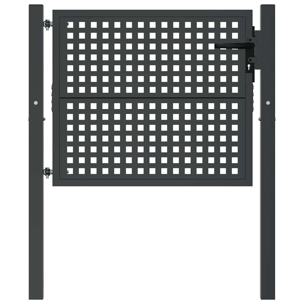 Vidaxl tuinpoort antraciet 100x75 cm staal