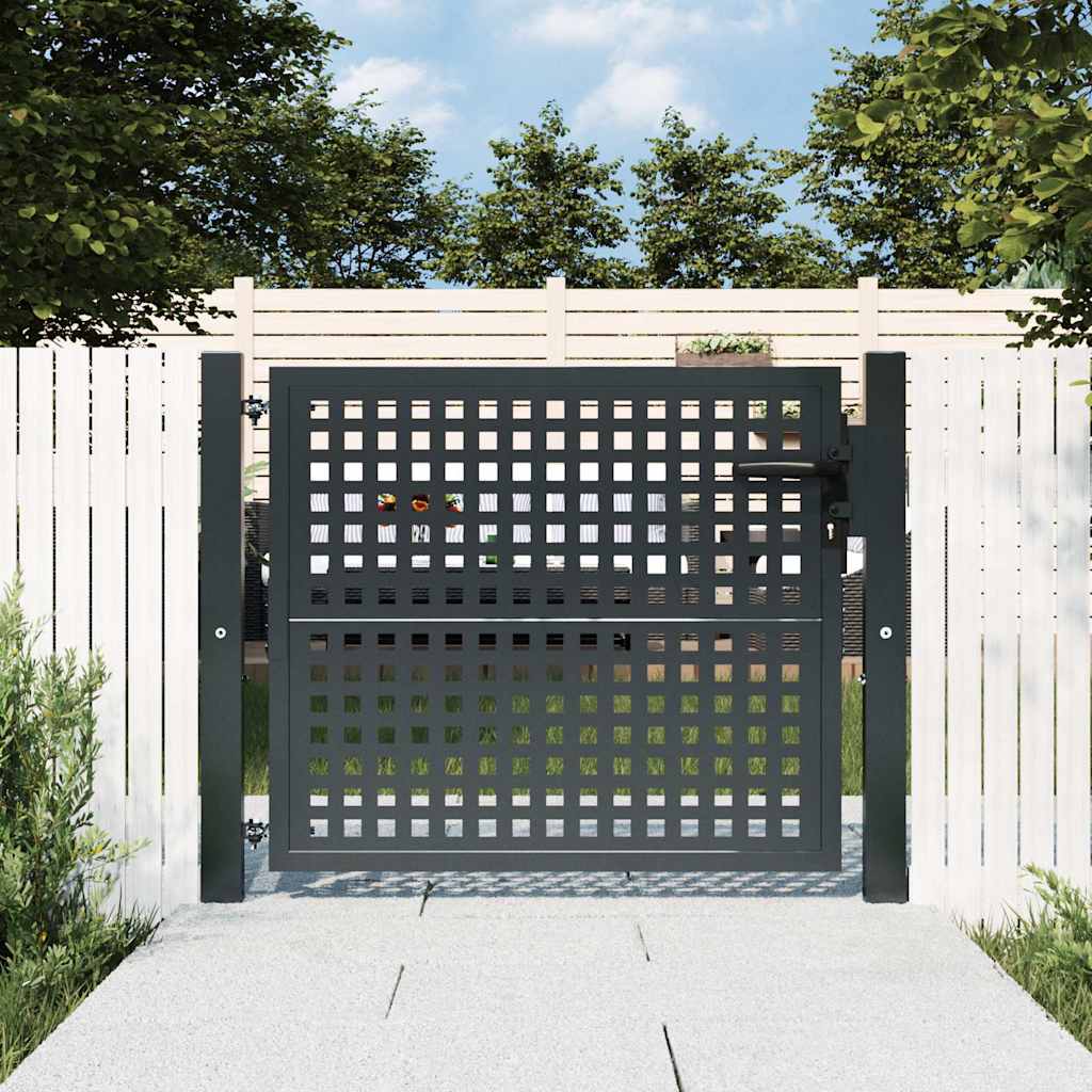 Vidaxl tuinpoort antraciet 100x75 cm staal