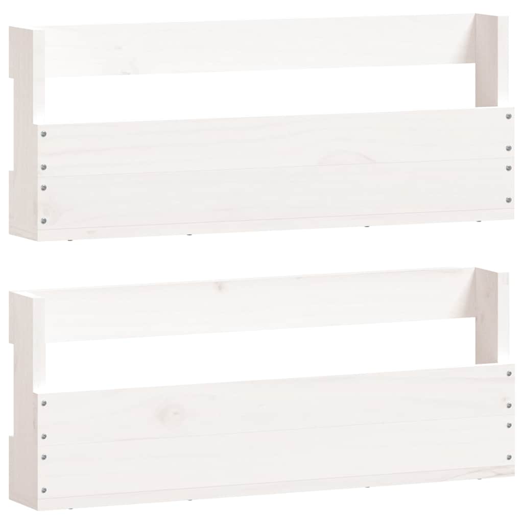 Vidaxl schoenenrekken 2 st 59x9x23 cm massief groenenhout wit