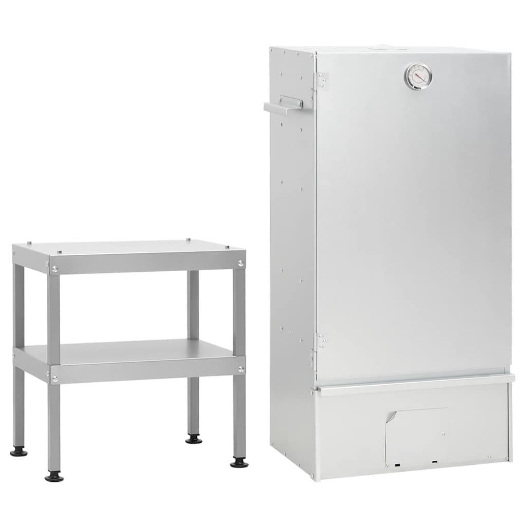 Vidaxl bbq-rookoven met tafel gegalvaniseerd staal