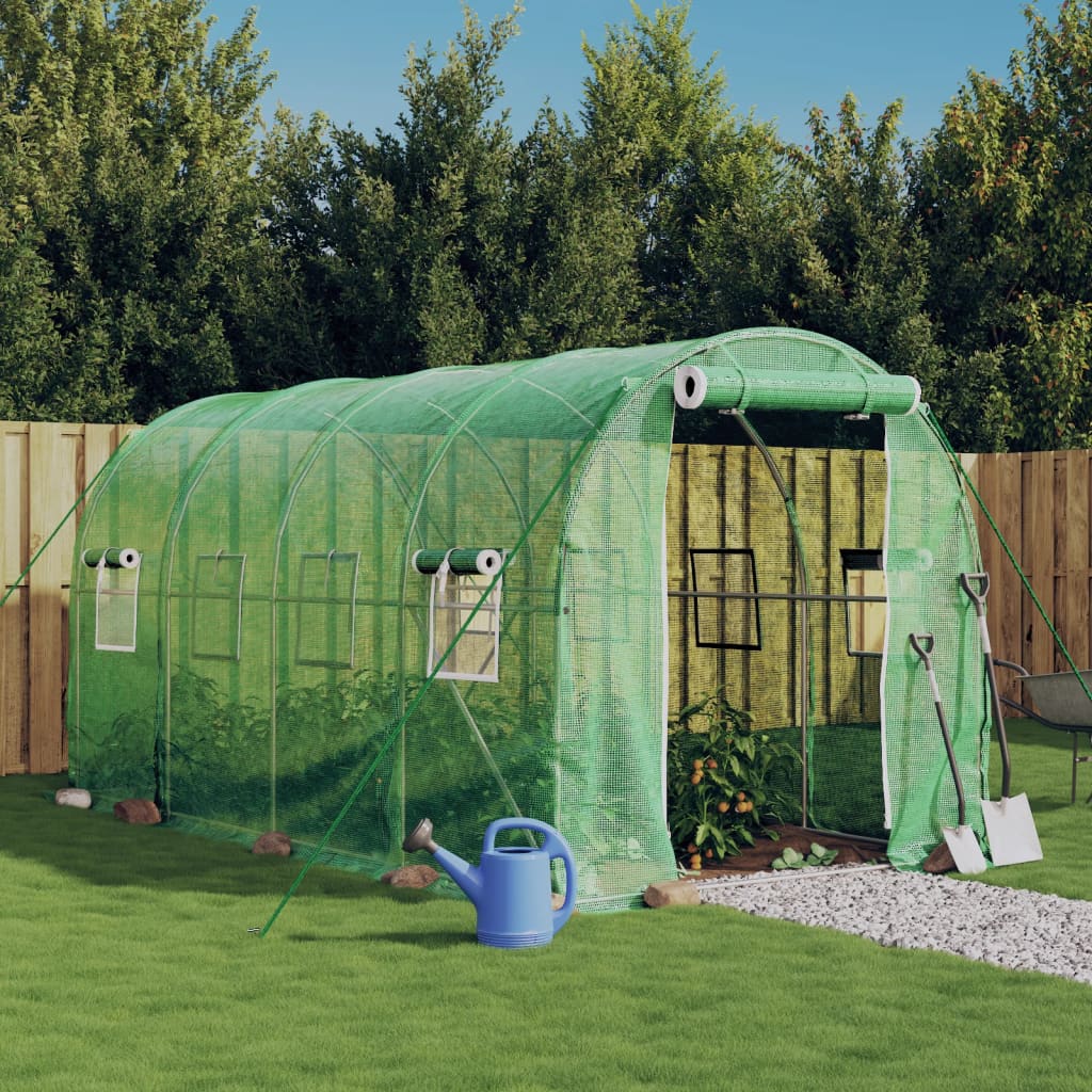 Vidaxl tuinkas met stalen frame 8 m² 4x2x2 m