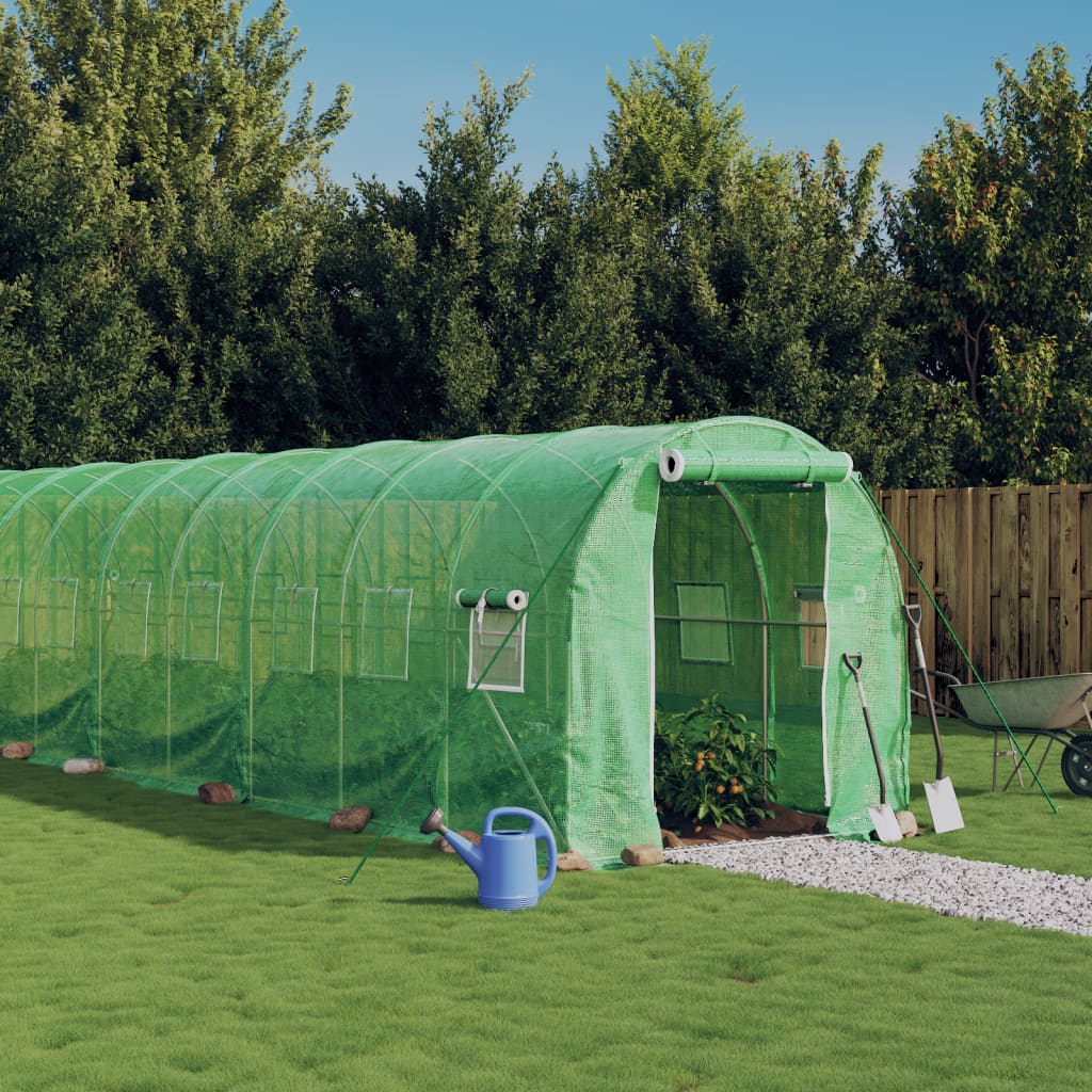 VidaXL Tuinkas met stalen frame 20 m² 10x2x2m groen