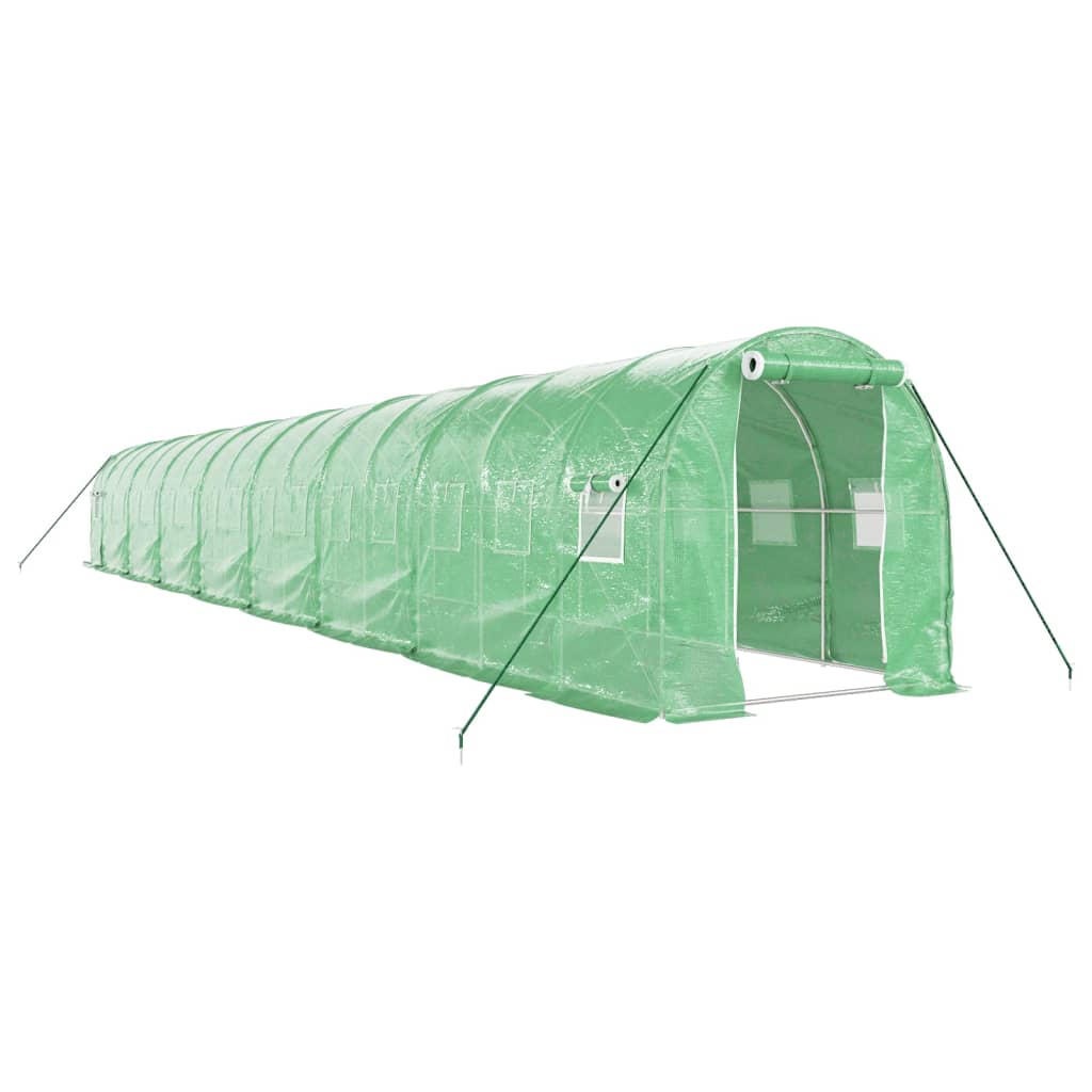 VidaXL Tuinkas met stalen frame 32 m² 16x2x2m groen