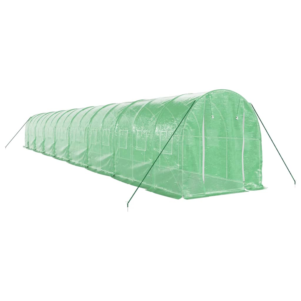 VidaXL Tuinkas met stalen frame 32 m² 16x2x2m groen
