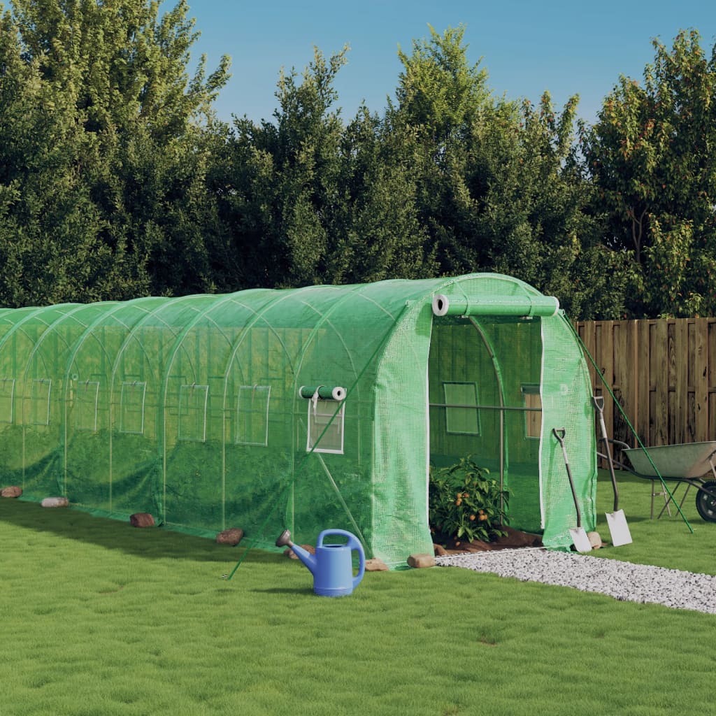 VidaXL Tuinkas met stalen frame 40 m² 20x2x2m groen