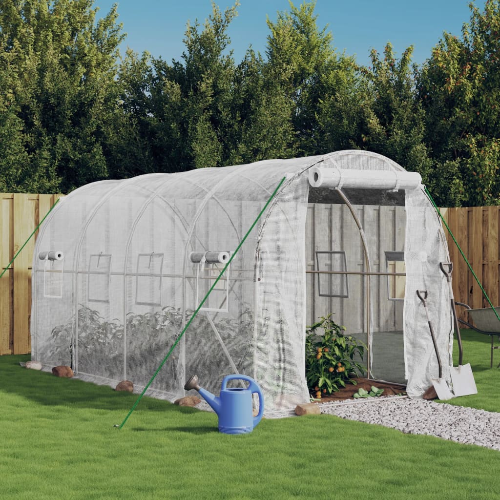 Vidaxl tuinkas met stalen frame 8 m² 4x2x2 m