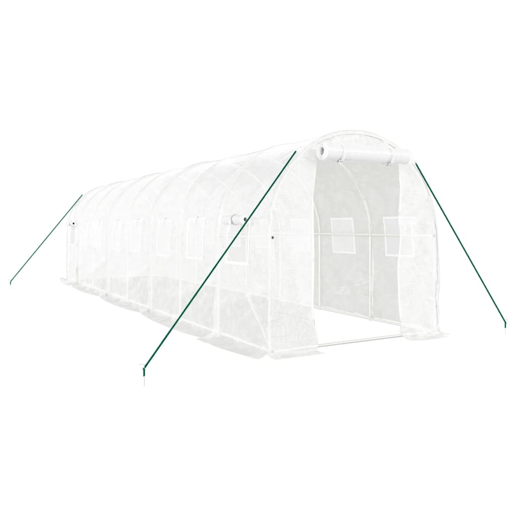 VidaXL Tuinkas met stalen frame 16 m² 8x2x2m wit