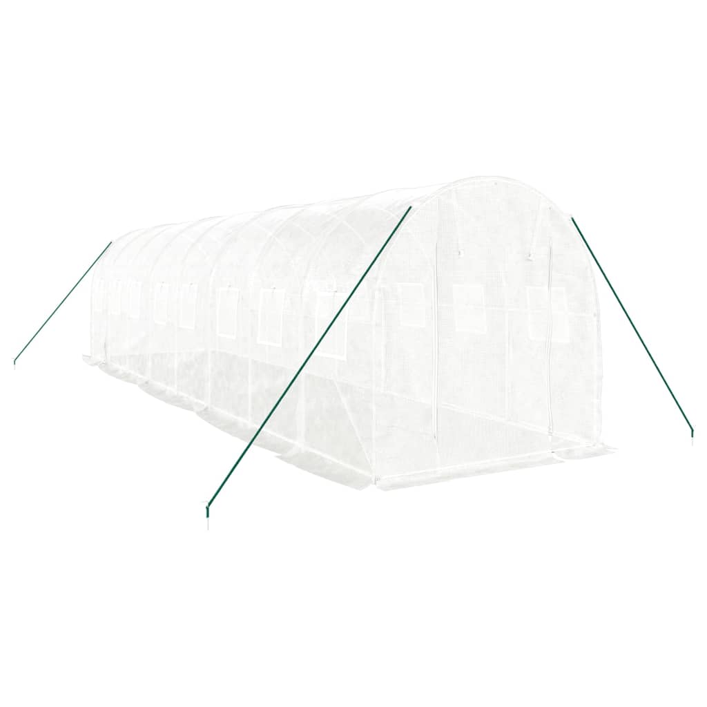 VidaXL Tuinkas met stalen frame 16 m² 8x2x2m wit