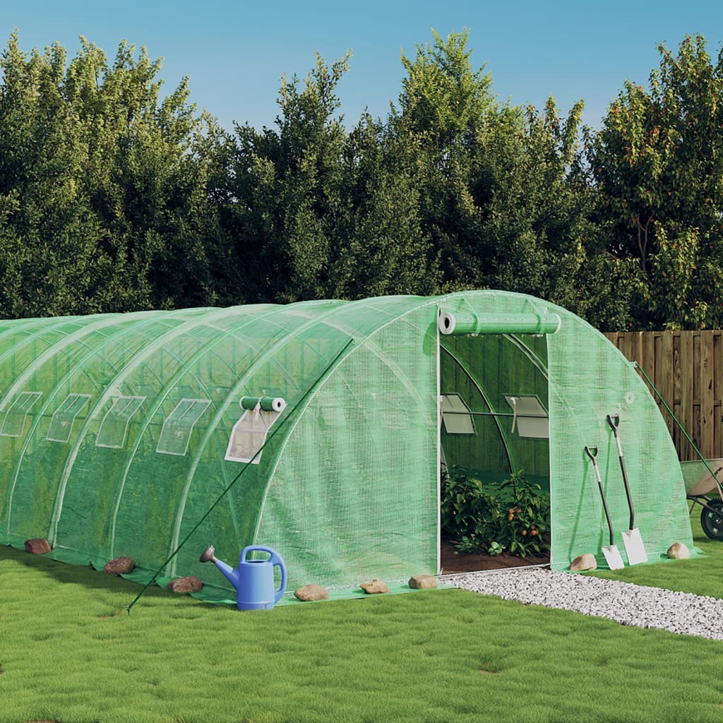 VidaXL Tuinkas met stalen frame 56 m² 14x4x2m groen