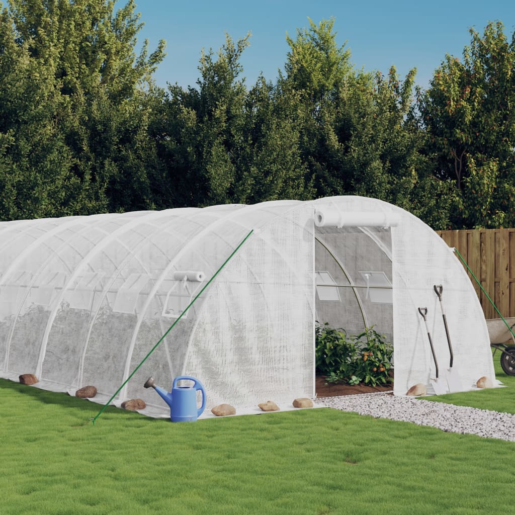 VidaXL Tuinkas met stalen frame 48 m² 12x4x2m wit
