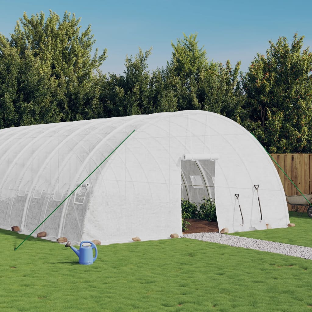 VidaXL Tuinkas met stalen frame 96 m² 16x6x2,85m wit