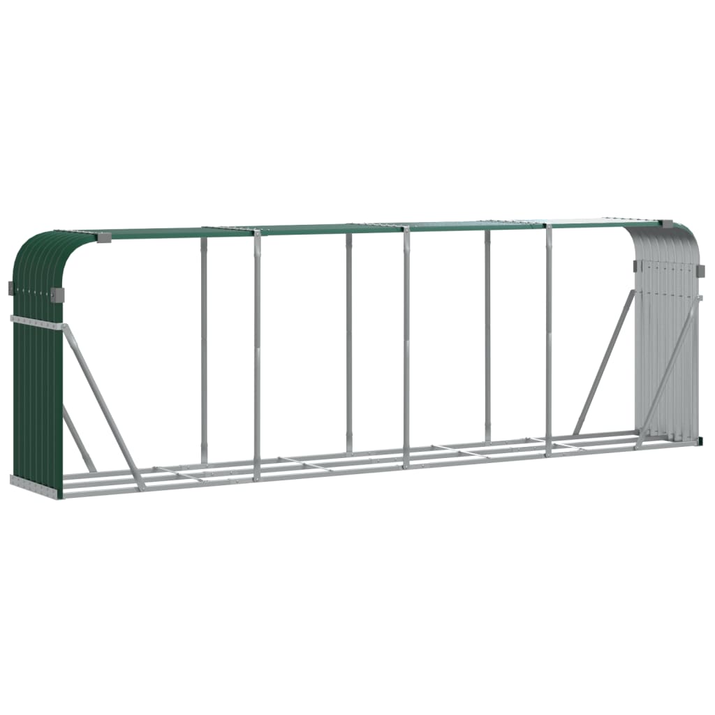 Vidaxl houthouder groen 300x45x100 cm gegalvaniseerd staal