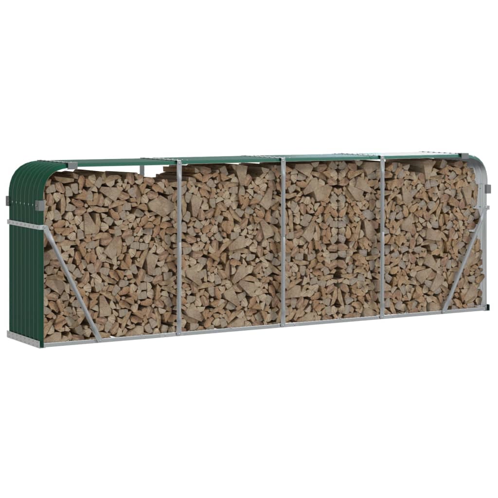 Vidaxl houthouder groen 300x45x100 cm gegalvaniseerd staal