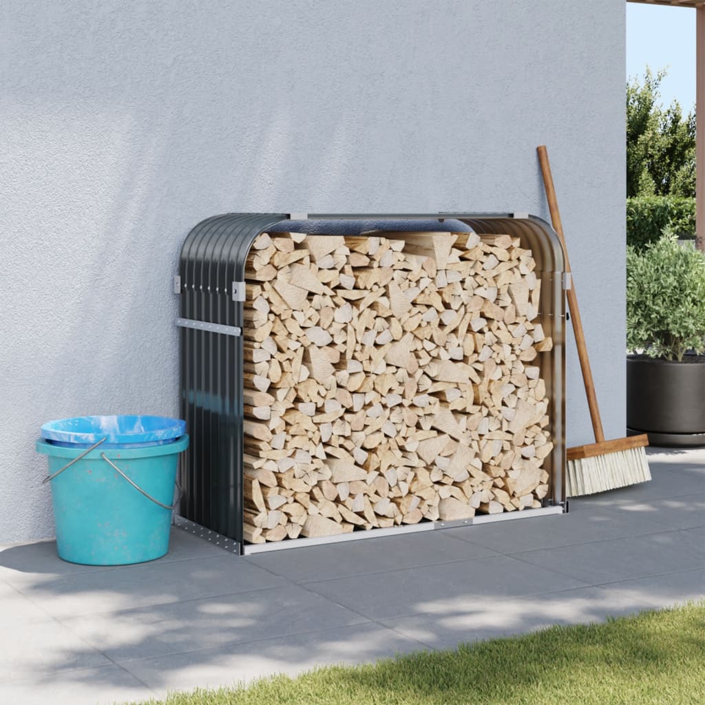 Vidaxl houthouder antraciet 120x45x100 cm gegalvaniseerd staal