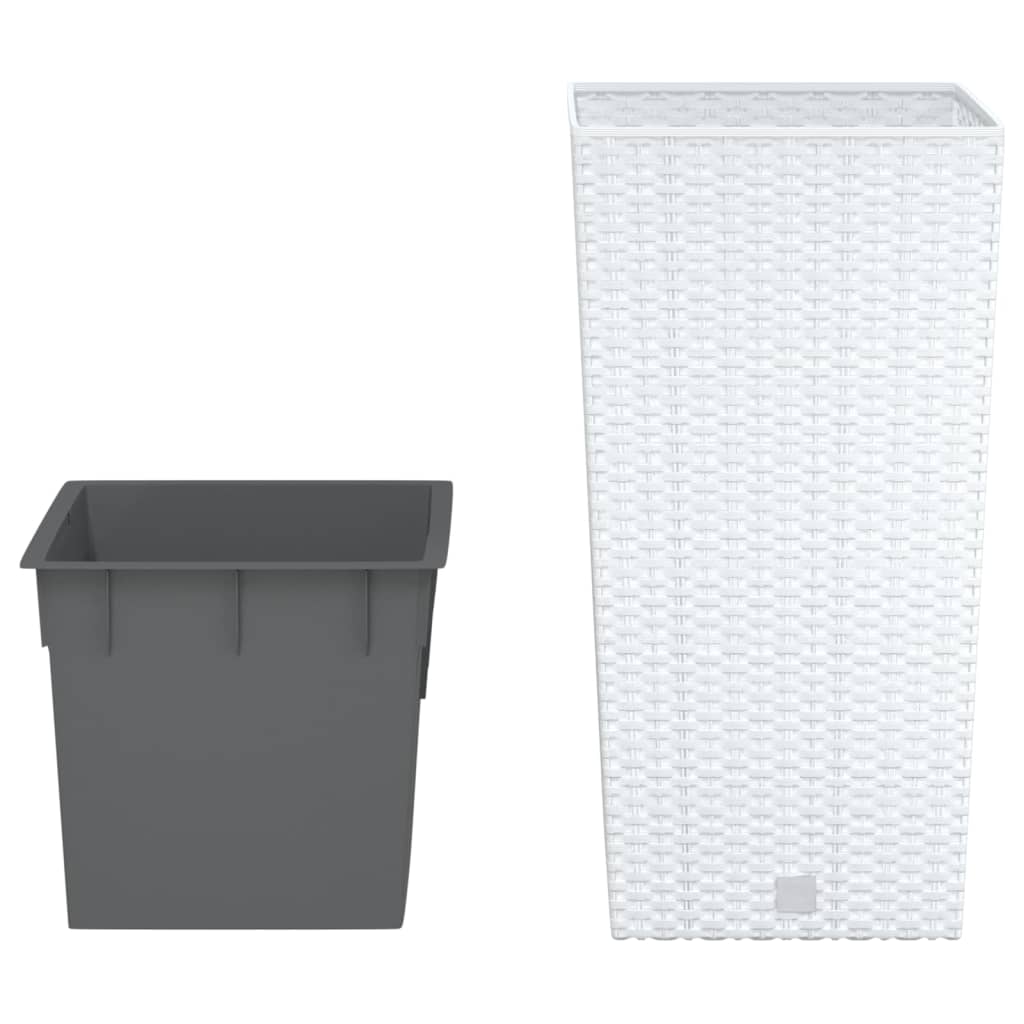 VidaXL Plantenbak met uitneembare bak rotan-look 11 26,5 L PP wit