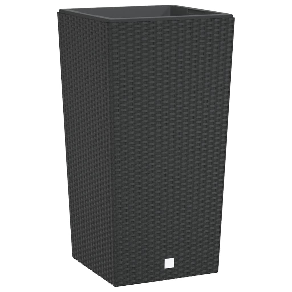 VidaXL Plantenbak met uitneembare bak rotan-look 21 49 L PP antraciet