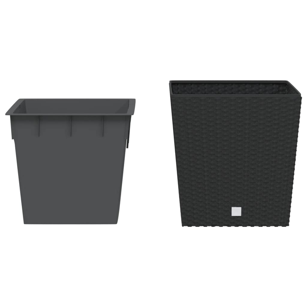 VidaXL Plantenbak met uitneembare bak rotan-look 21 32 L PP antraciet