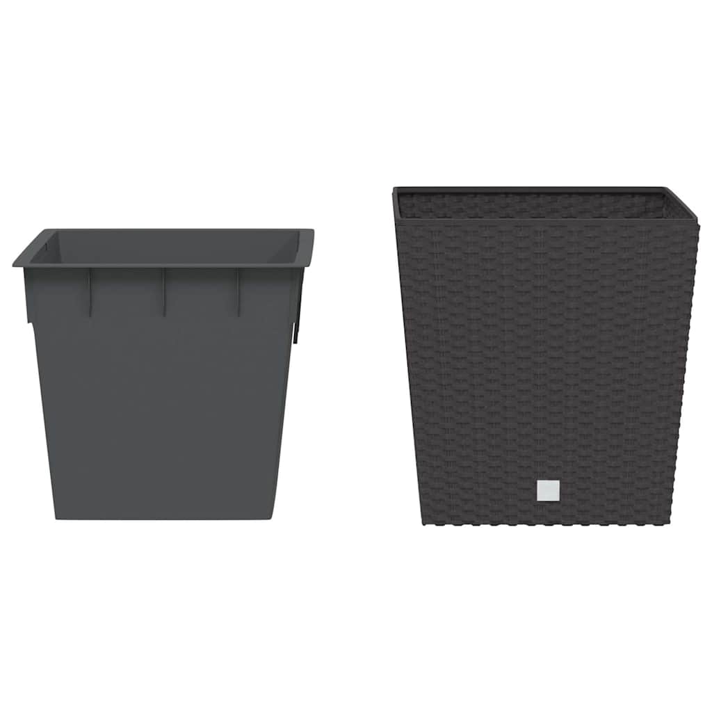 Vidaxl plantenbak met uit draagbare bak rotan-look 21 32 l pp bruin