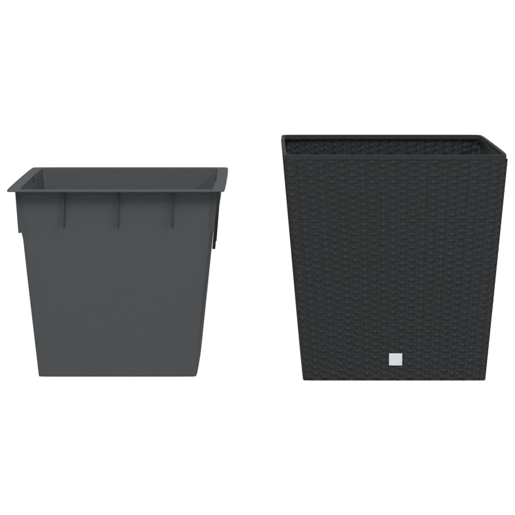 Vidaxl plantenbak met uit draagbare bak rotan-look 37 64 l pp antraciet
