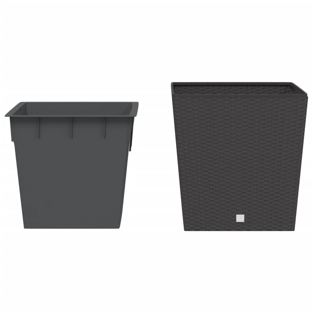 Vidaxl plantenbak met uit draagbare bak rotan-look 37 64 l pp bruin
