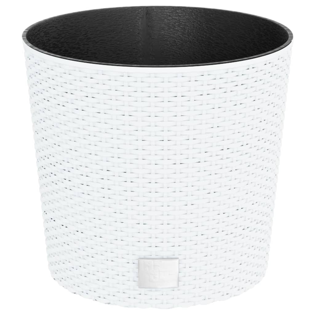 Vidaxl plantenbak met uit draagbare bak rotan-look 15 15,3 l pp wit