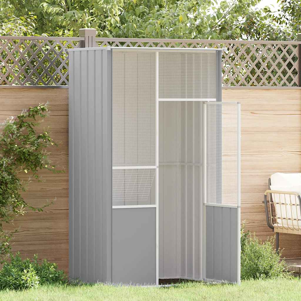 Vidaxl vogelkooi 115x78x200 cm gegalvaniseerd staal grijs