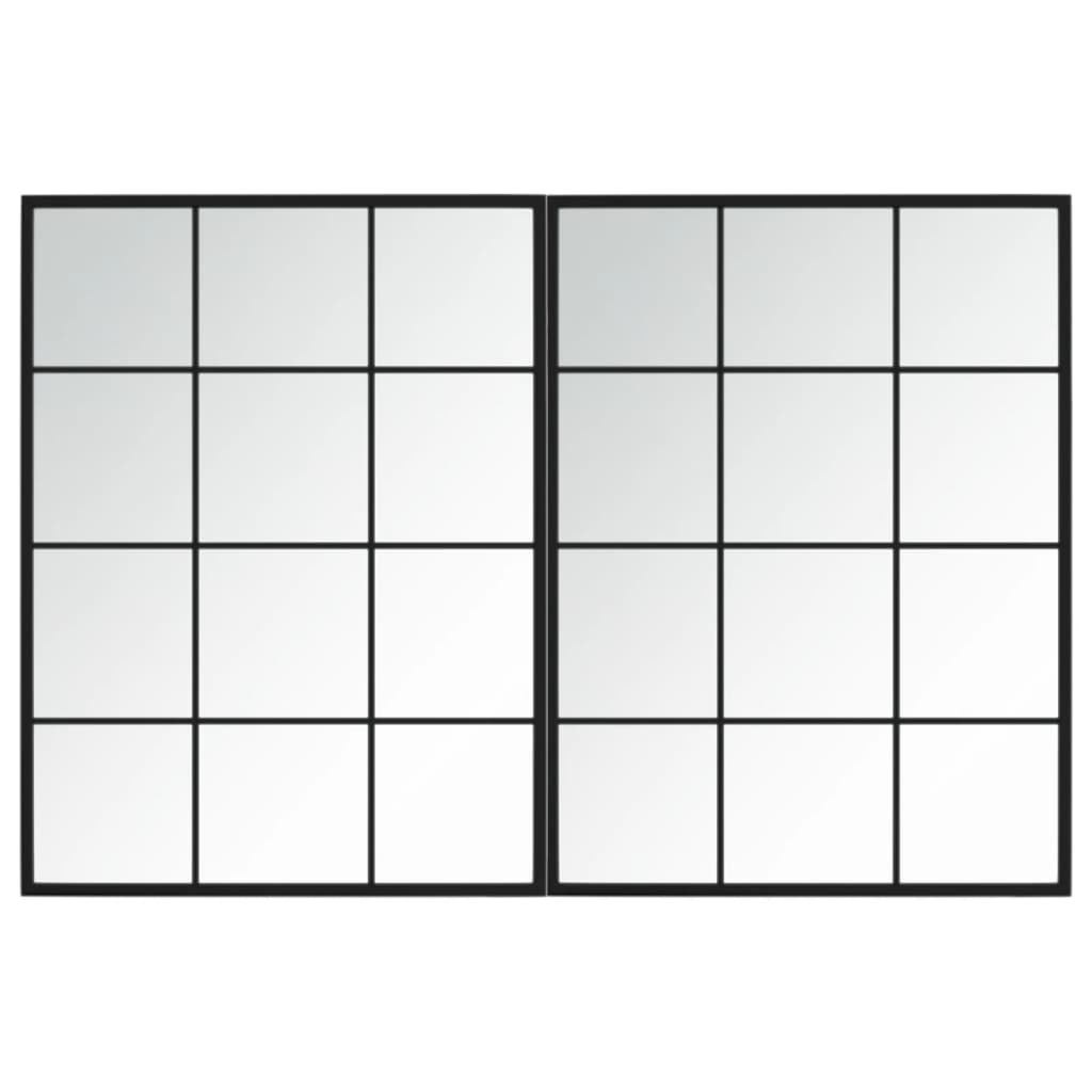 Vidaxl wandspiegels 2 st 80x60 cm metaal zwart