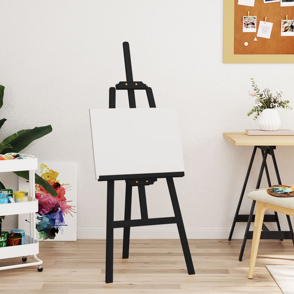 Vidaxl schildersezel 53,5x95x127 cm massief groenenhout zwart