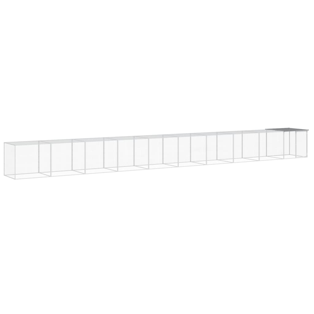 VidaXL Kippenhok met dak 1003x98x90 cm gegalvaniseerd staal lichtgrijs